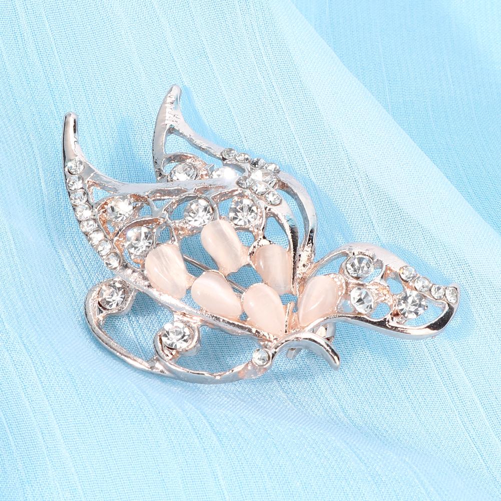 Fashion Women Rhinestone Butteryfly Shape Brooch Collar Pin Clothes Accessory Jewelry Gift
