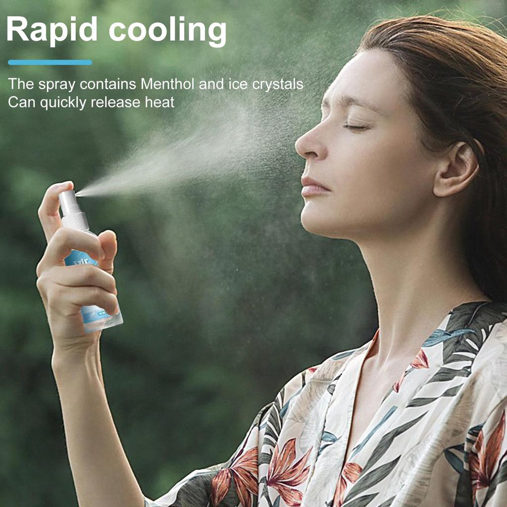 100ml Portable Cooling Spray Fine Mist Body Cooling Spray Summer Outdoor Car Seats Quickly Cooling Spray
