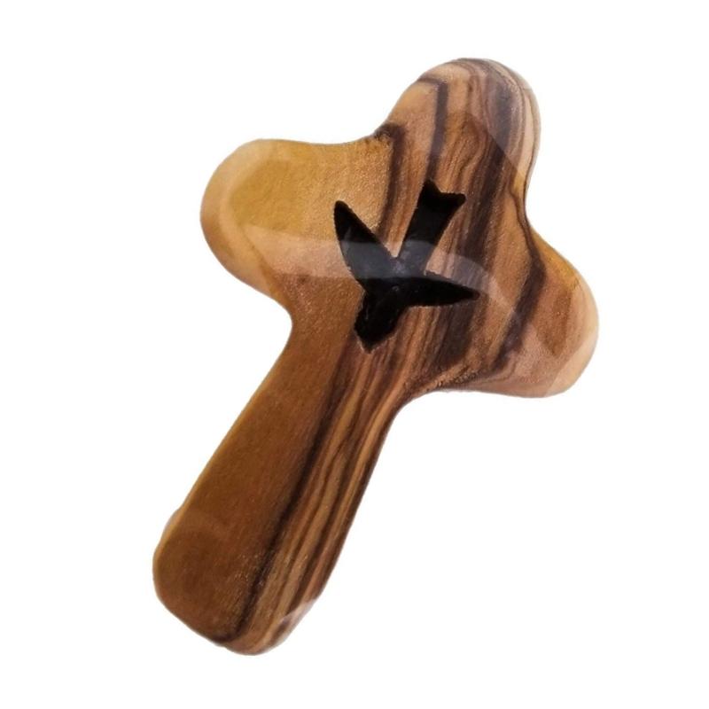 Olived Pocket Crosses Comfort and Prayer Crosses Hand Held Wooden Crosses Small Palms Size Crosses for Women Men