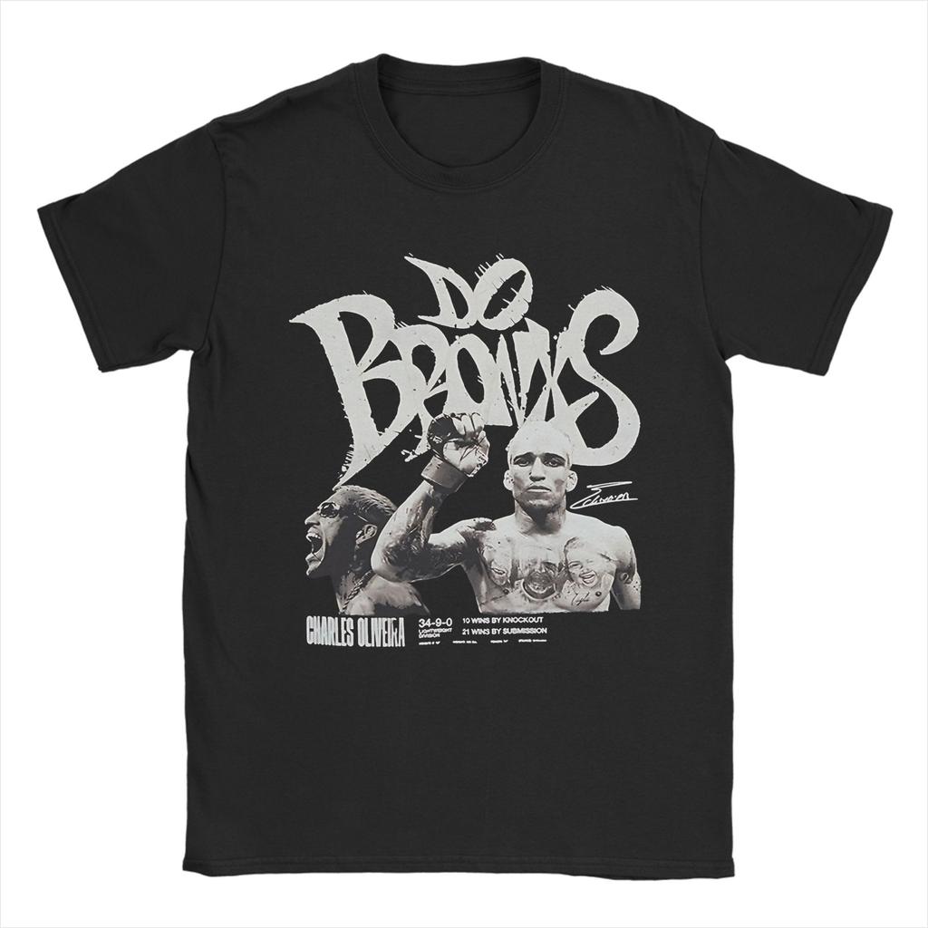 Unisexs Charles Oliveira Do Bronx T Shirt Pure Cotton Tops Funny Short Sleeve Crew Neck Tee Shirt Plus Size TShirts