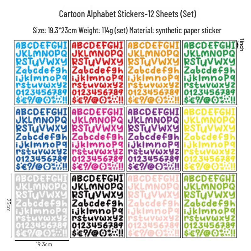 Colorful DIY Letter & Number Stickers for Water Bottles, Journals, and Creative Gifts