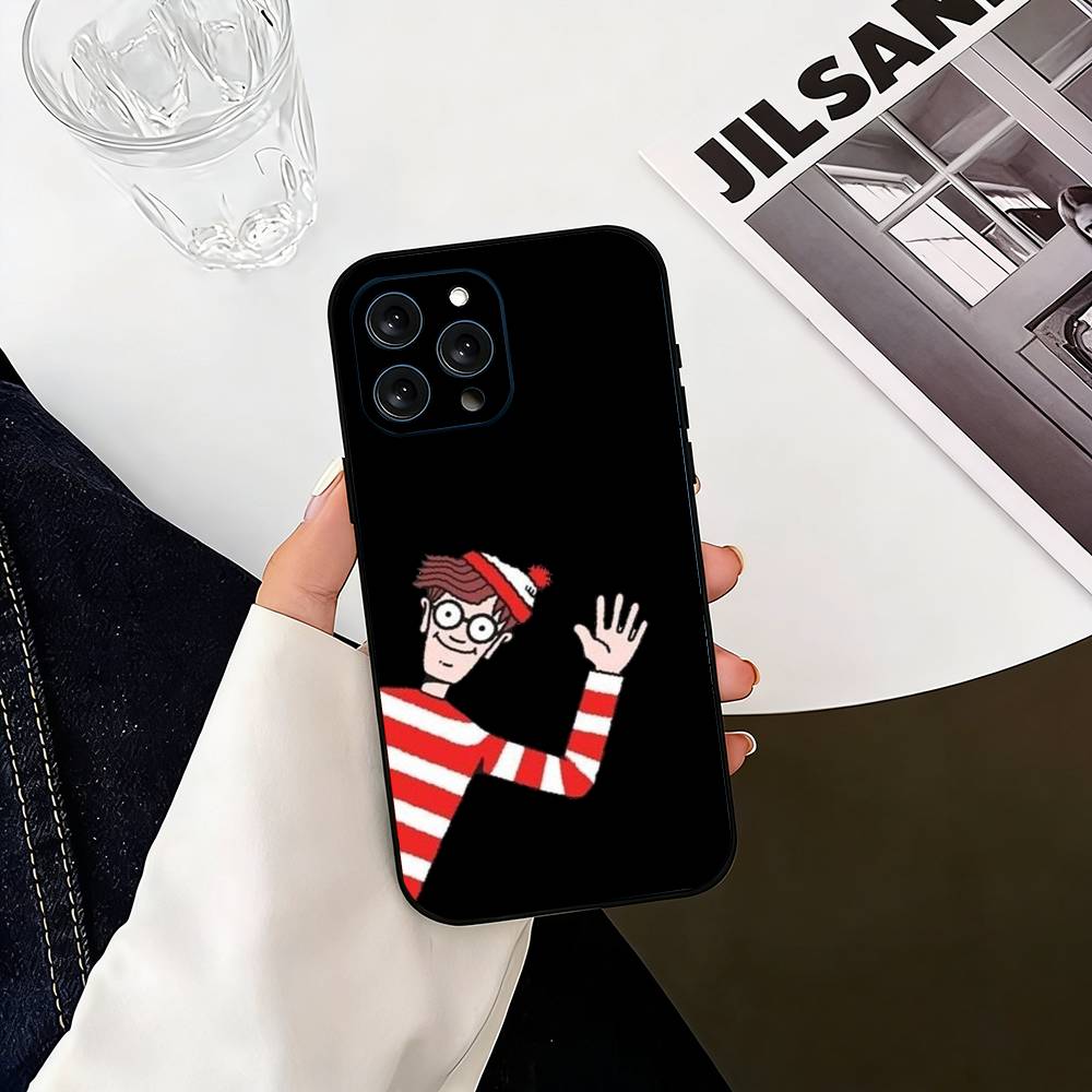 

Wheres W-WallyS W-Waldo Game Phone Case For iPhone 17,16,15,14,13,12,11 Plus,Pro Max,XS,Soft Silicone Black Cover iPhone14Pro