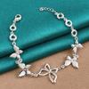 VENTFILLE 925 Sterling Silver Diamond-Studded Butterfly Bracelet Women's Fashion Temperament Flower Adjustable Bracelet