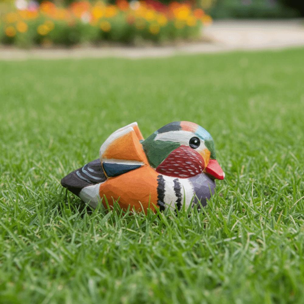 Dekorative Holzvogel-Statue Massivholz Holzschnitzerei Vogel-Ornament Fotografie-Requisiten