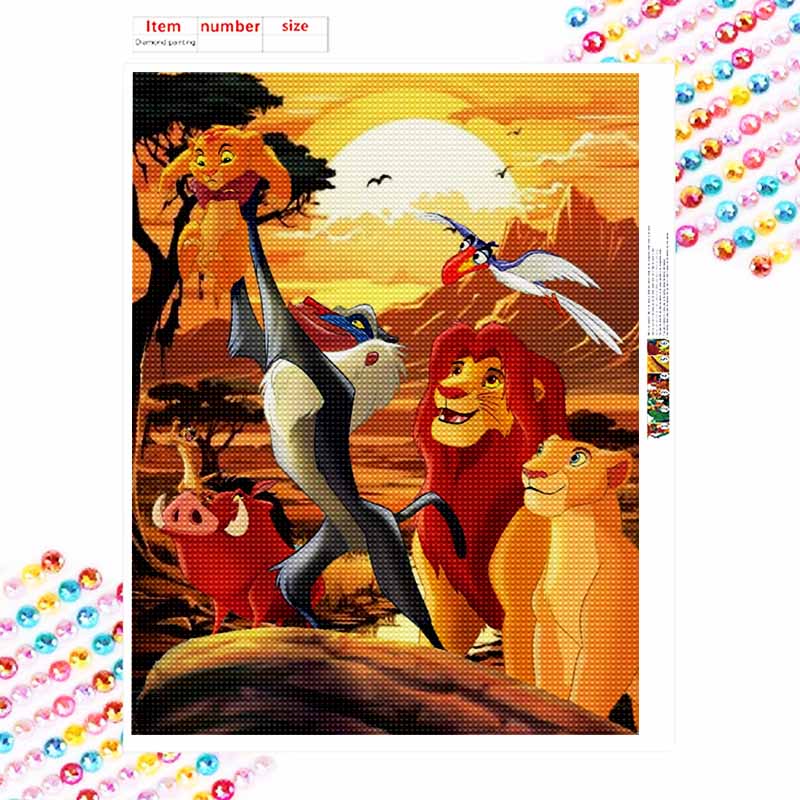 Disney Diamond Painting Set Lion King Classic Home Decor Craft, Perfect Handmade DIY Gift Idea