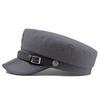 Autumn Winter Navy Hat Ship Anchor Belt Buckle Hat Brim Woolen Flat Hat Sailor Hat Women's Painted Hat Military Caps