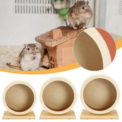 Hamsterloopwiel Golden Bear Stille Houten Riembeugel met Kurkkussen Roller Sports Golden Bear Landschapsdierenbenodigdheden