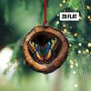 Neue Tier-Weihnachtsornamente 2D Flaches Acryl Vogelanhänger Eule Eichhörnchen Hase Anhänger Weihnachtsbaumdekoration Xmas Hängend