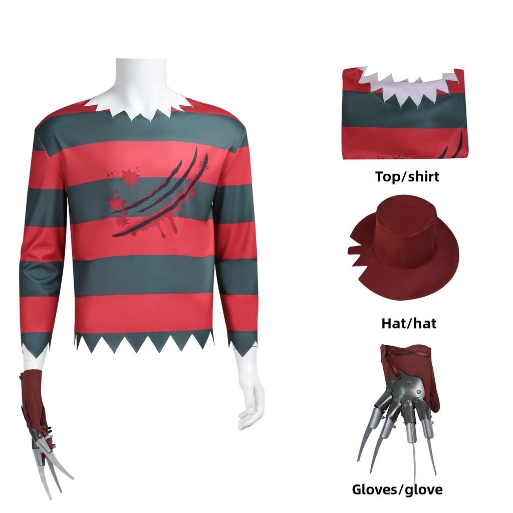 A Nightmare On Elm Street Freddy Krueger Cosplay Costume For Halloween Dress Up