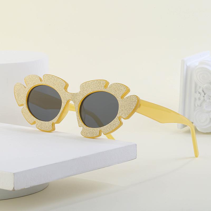 Personalized Glitter Flower Sunglasses Women'S Irregular Sunglasses Women'S Funny Decorative Glasses