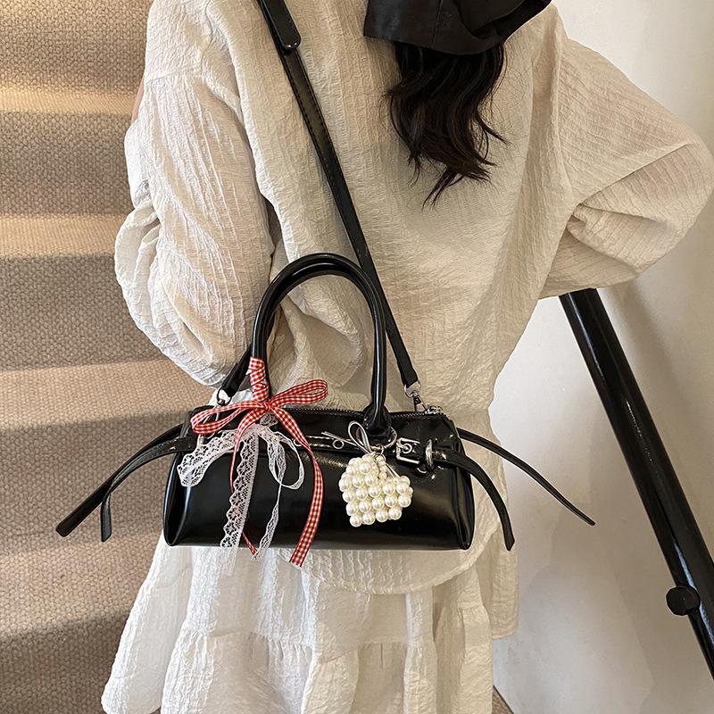 Internet Celebrity Armpit Bag 2025 New Mori Sweet Girl Ribbon Bow Trendy Versatile Portable Messenger Pillow Bag