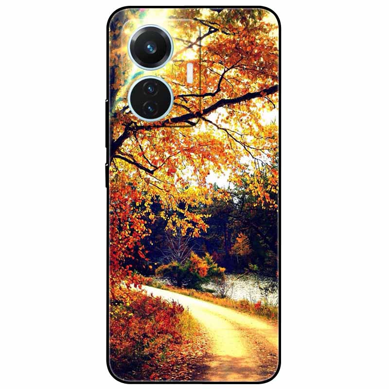For Vivo T1 4G Case V2153 Covers TPU Black Silicone Starry Moon Cover for Vivo T1 44W Case Shockproof Soft X100 Pro Shells