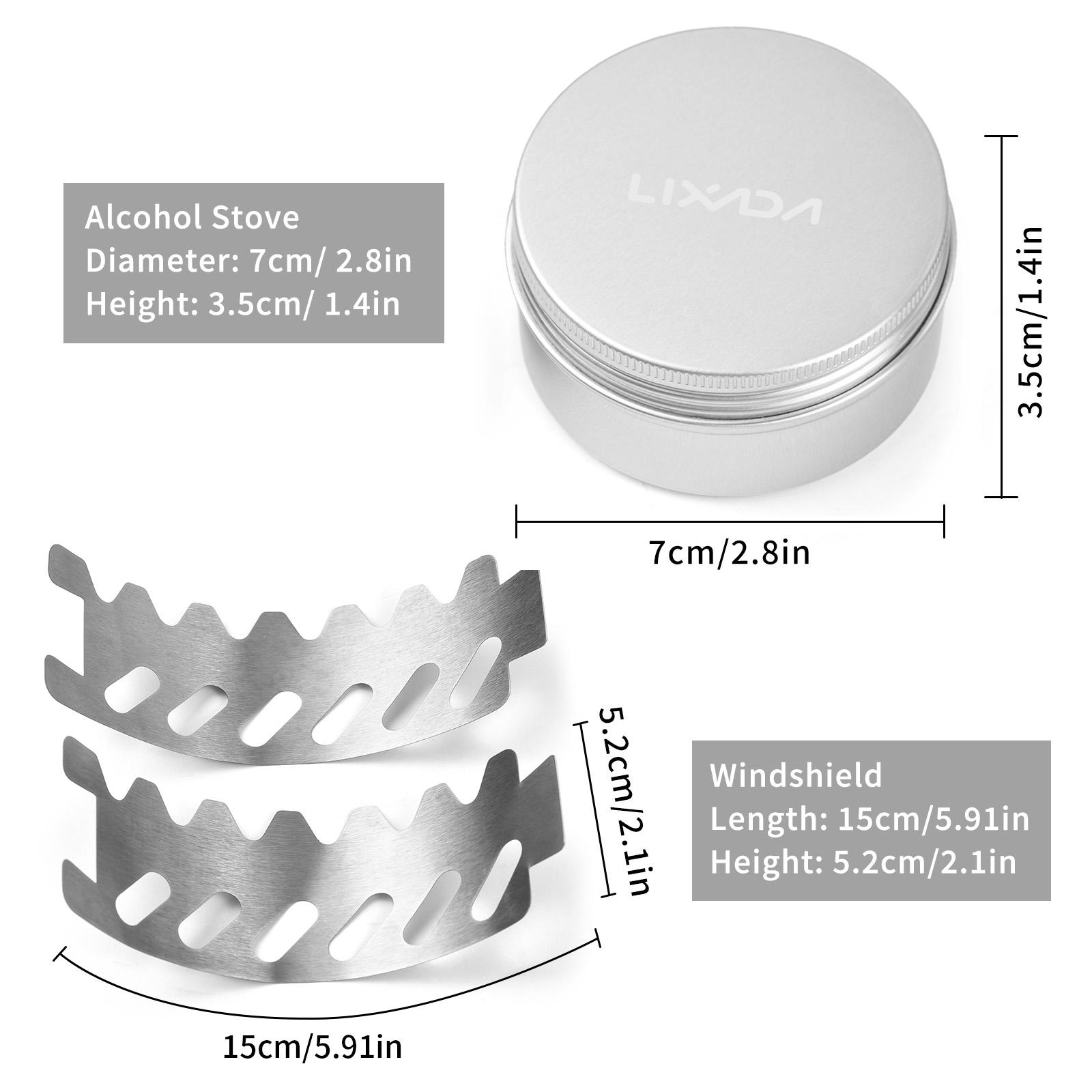 Мини-плитка для походов 80 мл алюминиевая спиртовая горелка с небольшим ветрозащитным — фото 8