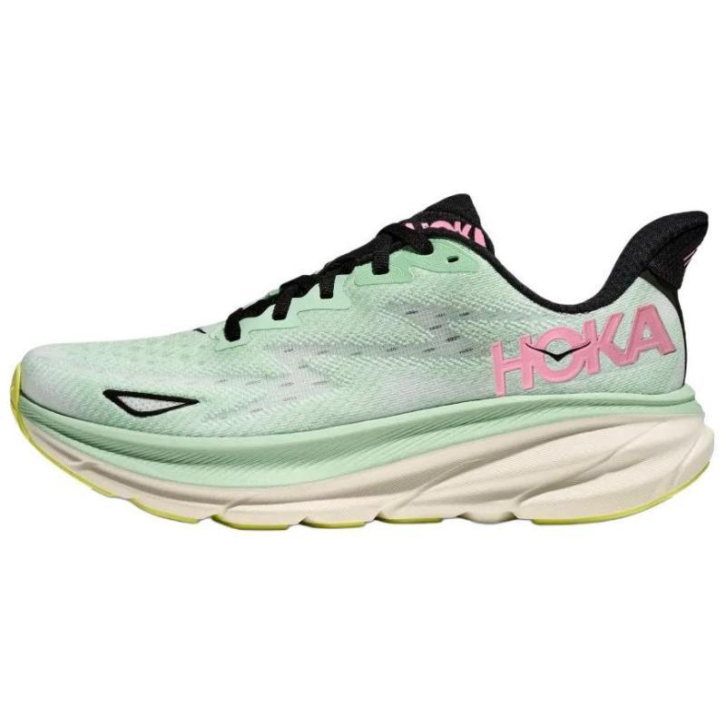 

HOKA ONE ONE Clifton 9 Slip Resistant Abrasion Resistant Low top Casual Marathon Running Shoes Women s Green Sneakers 1127896-MNW 38.5 зелений