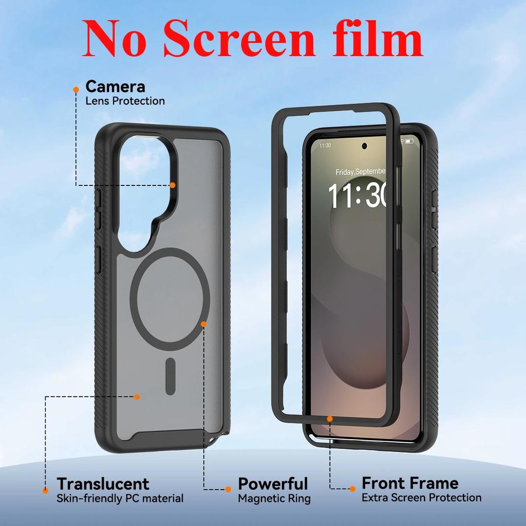 Armor Design Magnetic Phone Case for Samsung S26 Ultra S26 Plus A57 A37 A17 A56 A36 A16 OTT-BOX XT Full-protect Shockproof Cover