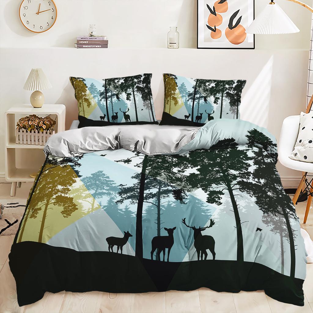 Three-Piece Maple Leaf Coconut Quilt Set Bedding Digital Printing Kit
