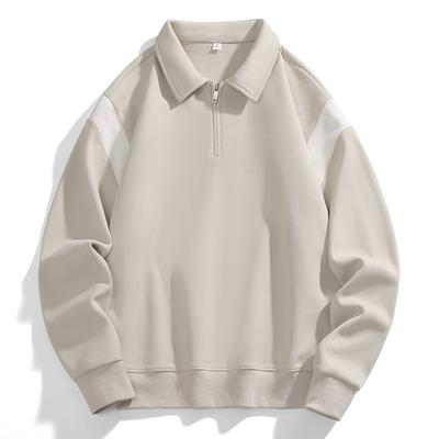 Men's New Spring and Autumn Trendy Stand-up Collar Tops, Trendy Casual Loose Long-sleeved Sweatshirts for Men