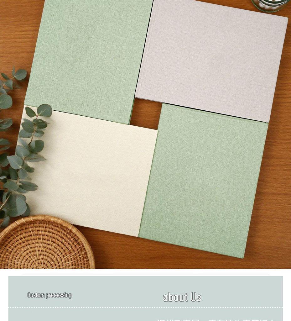Linen Cross-Stitch Guestbook: Customizable Blank Notebook with Cloth Cover