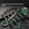 Industrial Ratchet Combination Wrench 72T Two-Way Labor Saving Repair Spanner Lightweight Hand Tool for Household Daily Maintenance
