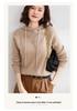 Women's Oversized Hooded Knit Sweater - Cozy Autumn/Winter Drawstring Pullover, Versatile Solid Color.