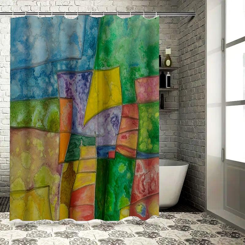 

Watercolor Shower Curtain with Abstract Artwork for Bathroom Decor Multi-colors Available (Tapestry Size 180x235cm) 90x180cm