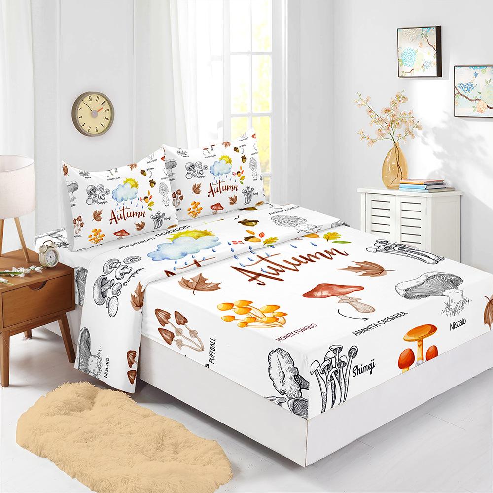 Four-Piece Mattress Set 3D Digital Printing Mattress Protective Cover Specimen Butterfly Mattress