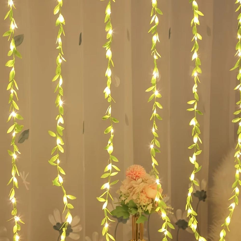 Battery Box Artificial Flowers String Imitation Leaf String Light Wedding Party Decoration