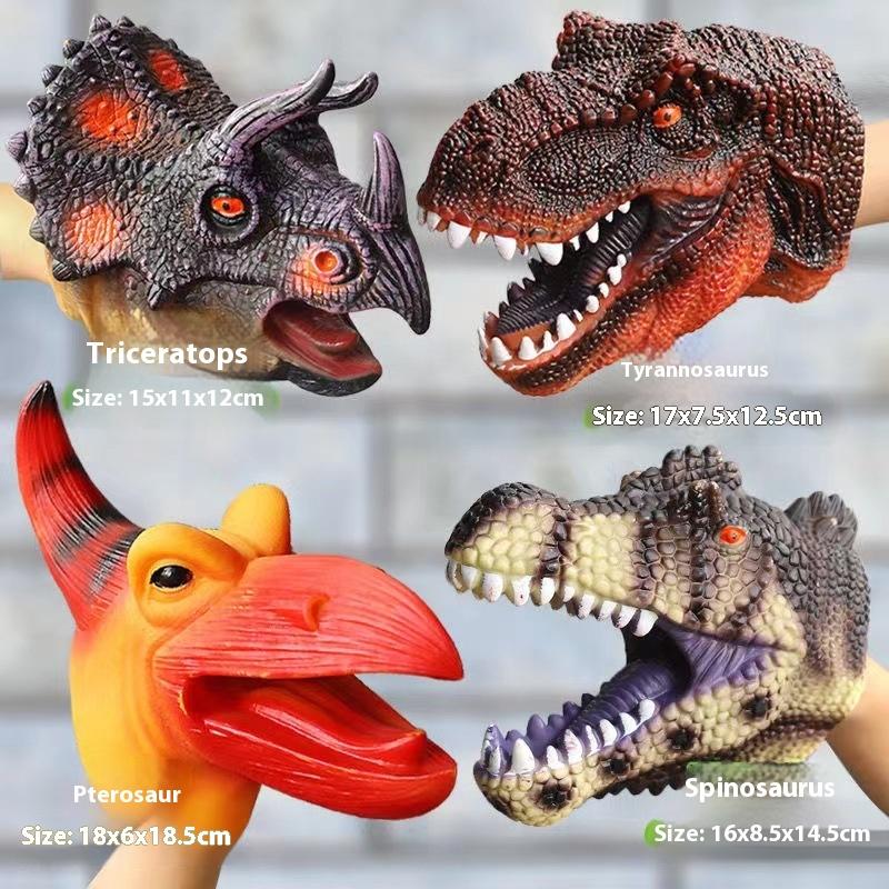 1 Piece T-Rex Dinosaur World Animal Model Action Figures Collection Soft Toys Hand Puppets Dinosaur Head Model Toy For Kids Gift