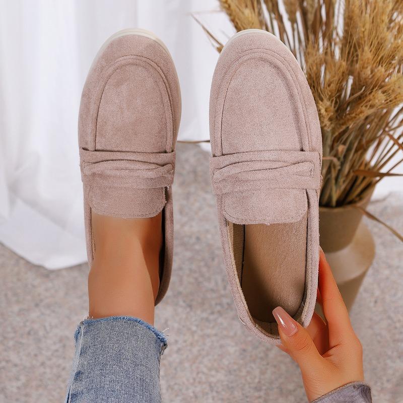Large Size Shallow Mouth Women's Autumn New One-pedal Flat-soled Lazy Shoes