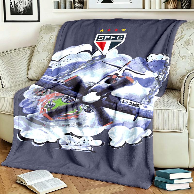 Sao Paulo Futebol Clube Theme Blanket Suitable For Beds Sofas And Camping Perfect For Both Men And Women Comfortable Bedding All Year Round