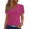 Womens Tops Dressy Casual V Neck Solid Color Short Sleeve Blouse  Casual Tops Summer Shirt