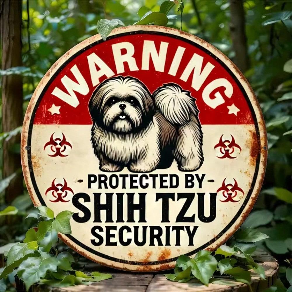 Vintage Tin Shih Tzu Dog Metal Wall Art Home Bar Garage Decor Sign
