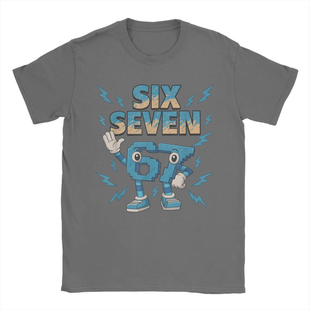 Herren Damen Baumwolle Bedrucktes T-Shirt Meme 67 Six Seven Italienisches Brainrot Lustige T-Shirts Harajuku Sommer T-Shirts Oberteile
