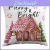 Christmas Snowman Polyester Cushion Cover For Living Room Decor