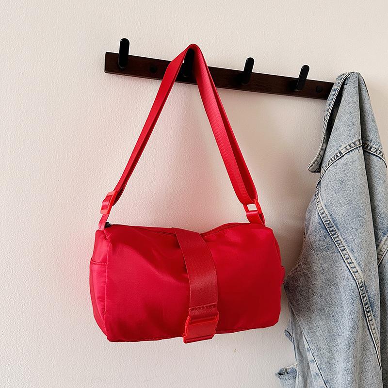 Oxford cloth messenger bag fashion high-end fitness bag women's small horizontal casual solid color shoulder toast bag