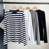 Spring 2025 Women's Striped Casual Round Neck Long Sleeve Slimming Base T-Shirt