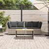 VidaXL Canapé de jardin et coussins gris clair résine tressée, canapé d'extérieur, causeuse de jardin, meuble d'extérieur, 4104127