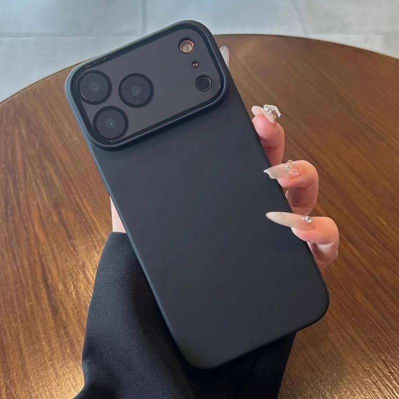 Luxus Matte Große Fenster Handyhülle Für iPhone 17 16 15 14 13 Pro Max 17Pro Stoßfest Glas Kamera Schutz Hartes PC Rückseitige Abdeckung