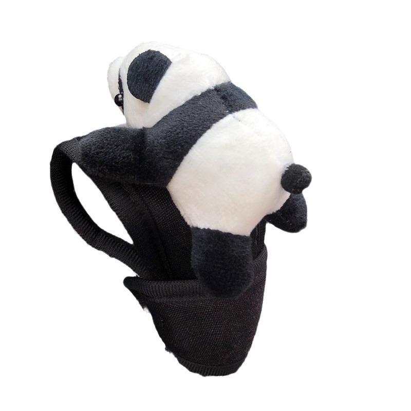 Cartoon Panda Car Decor Set: Gear Shift, Handbrake, Roof Handle, Seat Belt Pads