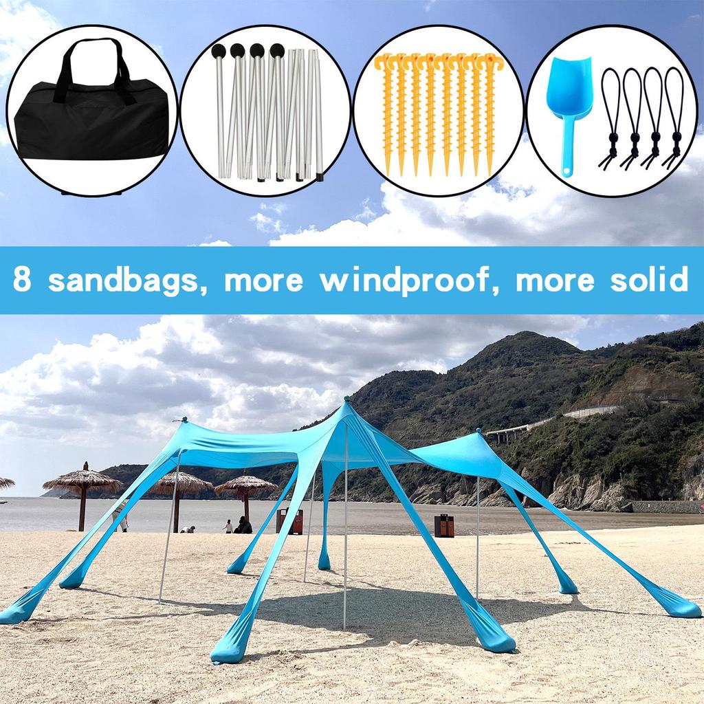 Seaside Portable Camping Canopy Tent Sunshade for Outdoor Beach and Fishing