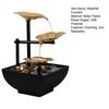 Tabletop Fountain USB Powered Small Waterfall Fountain with Rocks 3 Layers Lotus Relaxation Desktop Waterfall Decoration for Table Office Bedroom