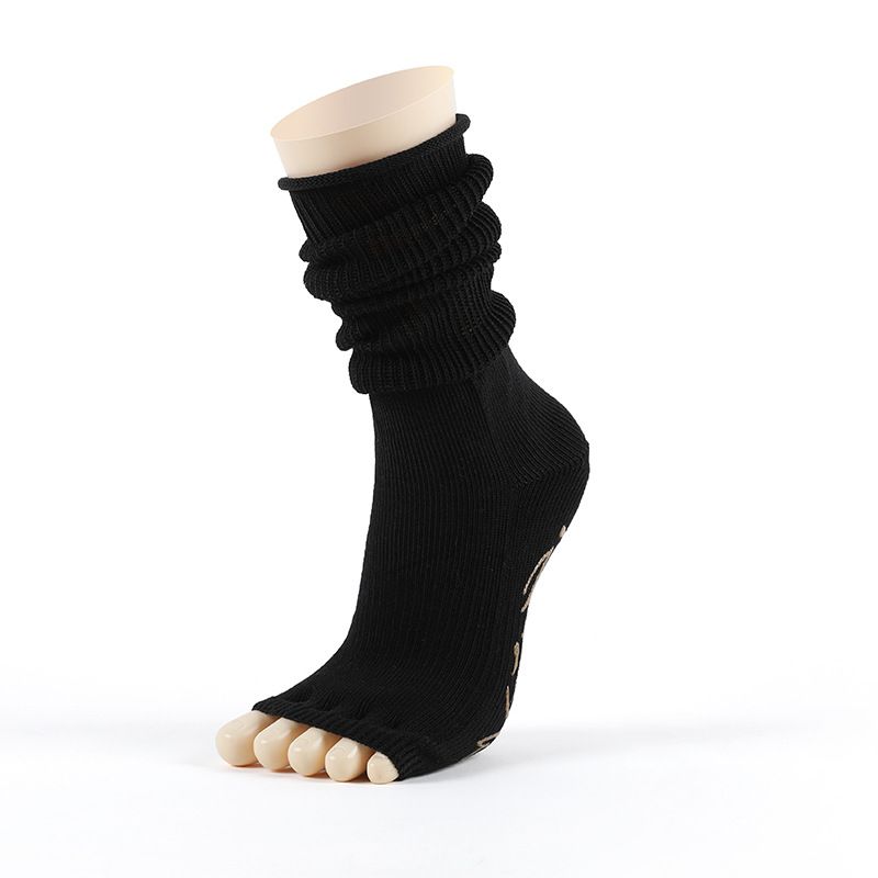 

Meikan Beauty Professional Pilates Training Socks Split Toe Five Finger Ballet Yoga Socks Fitness Sports Antiskid Socks Black