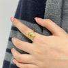 Stainless Steel Summer Transparent Ring Korean Style Open Ring Retro Eternal Flower Ring  Friend