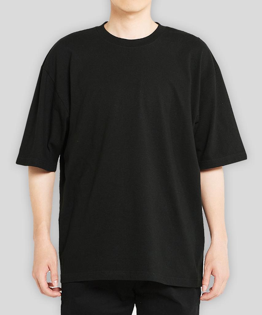 Peulinteuseuta [2Pack] 17-Count Basic Plain Oversized Round Short Sleeve T-Shirt