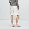 LESS 2025 Summer Solid Straight-Leg Cotton Shorts