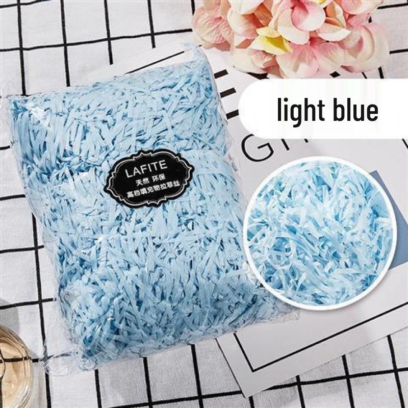 

Романтический наполнитель для подарочной коробки из рафии: Цветные полоски из измельченной бумаги для декоративной упаковки 100g Free Shipping