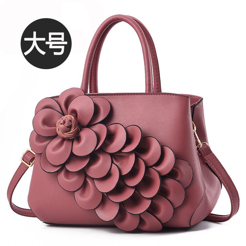 Handbag New Stylish European American Popular Pu Leather Floral Portable Shoulder Bag Cute Bag Wholesale Price