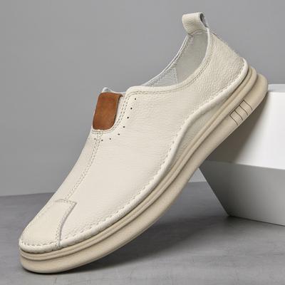 Mens Casual Genuine Leather Loafers Men Shoes Outdoor Fashion Mocasines Hombre Mocassins Black Slip-On Men Flats