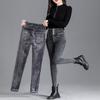 Verdickte Jeans mit hoher Taille aus Samt zum Abnehmen im Winter für Damen und hoch taillierte Leggings mit schmaler Passform und elastischen Jeans-Bleistifthosen