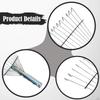 Garden Hand Rake Head Adjustable Width Sturdy Steel Landscape Leaf for Flower Bed Picking